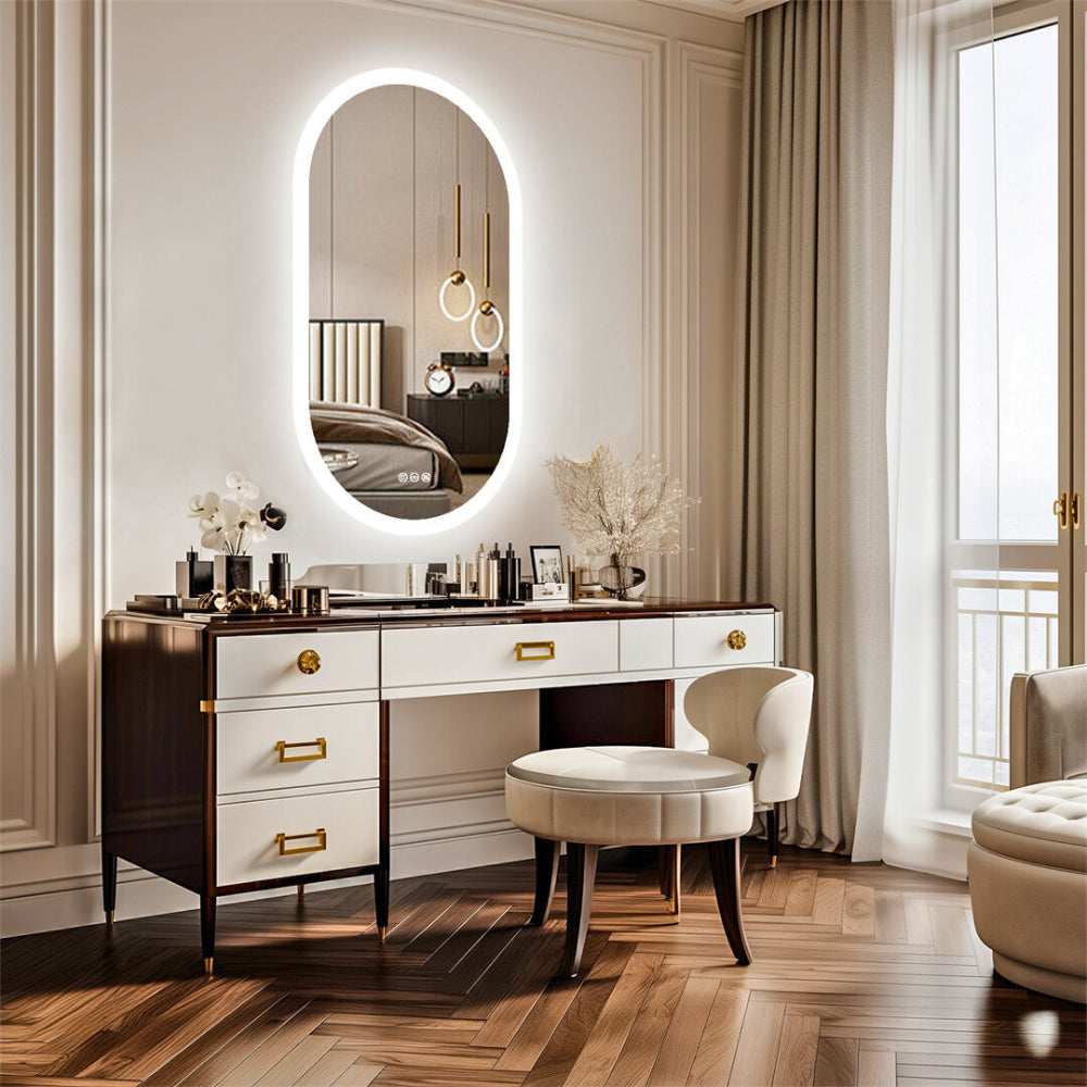 LED Backlit Bathroom Mirror - Touch Sensor, 3 Color Dimmable, Defog Function - The Grand Bazaar of Australia