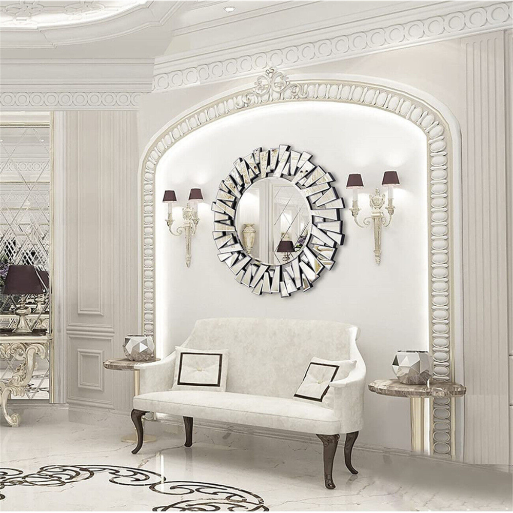 Stunning 32 Silver Round Wall Mirror - The Grand Bazaar of Australia