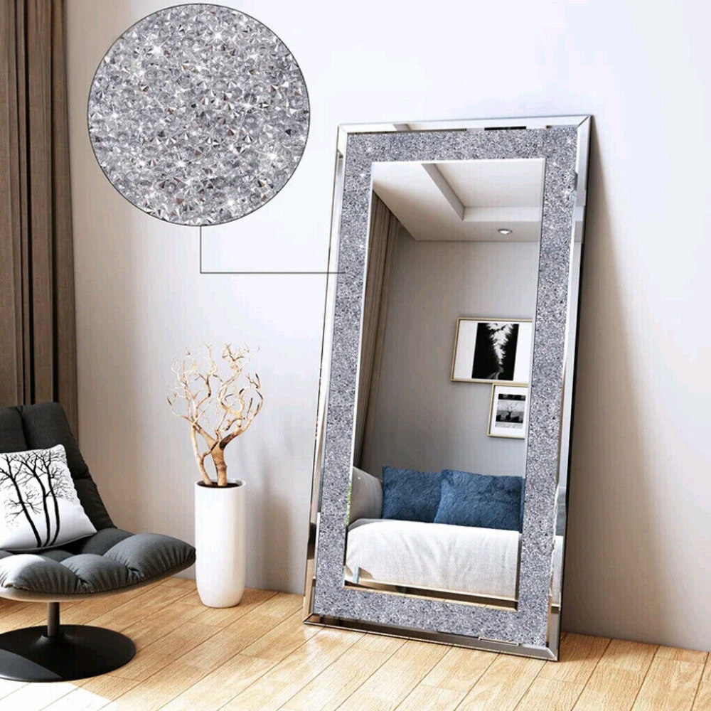Sparkly Wall Mounted Crystal Diamond Vanity Mirror - The Grand Bazaar of Australia