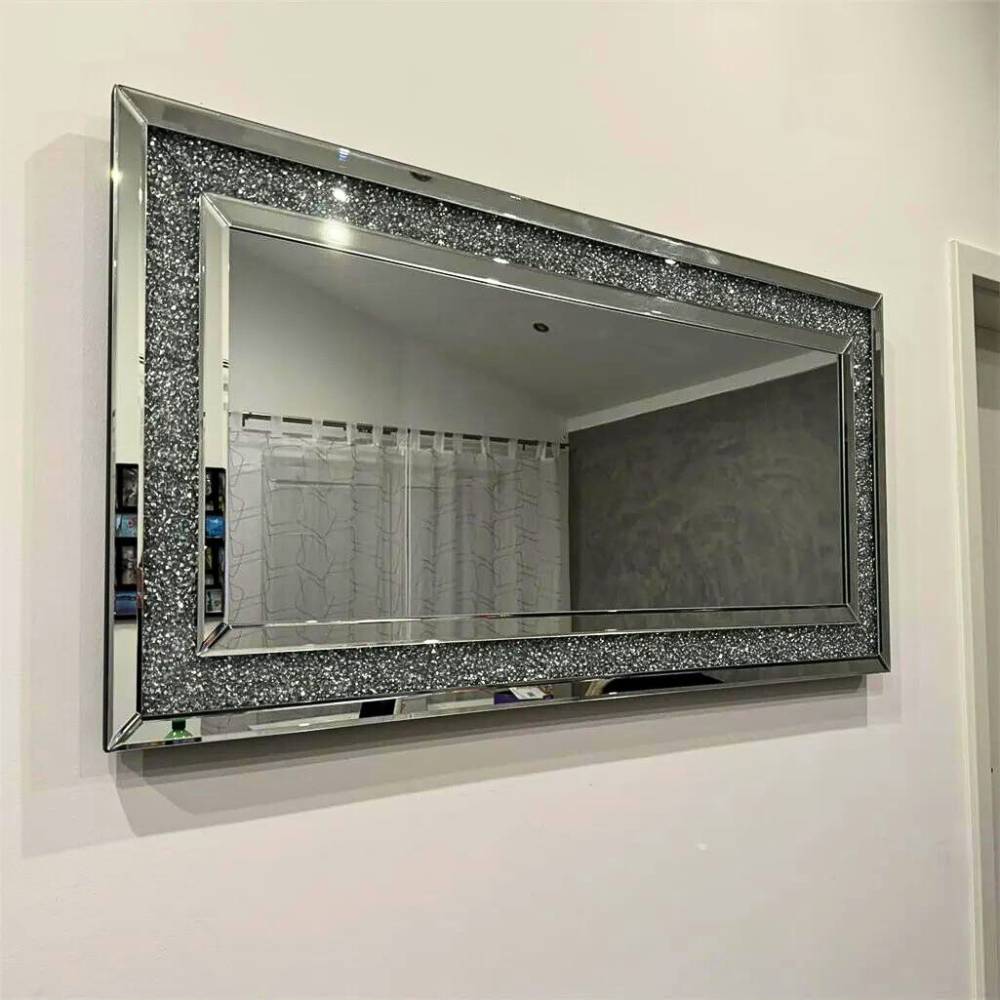 Sparkly Wall Mounted Crystal Diamond Vanity Mirror - The Grand Bazaar of Australia