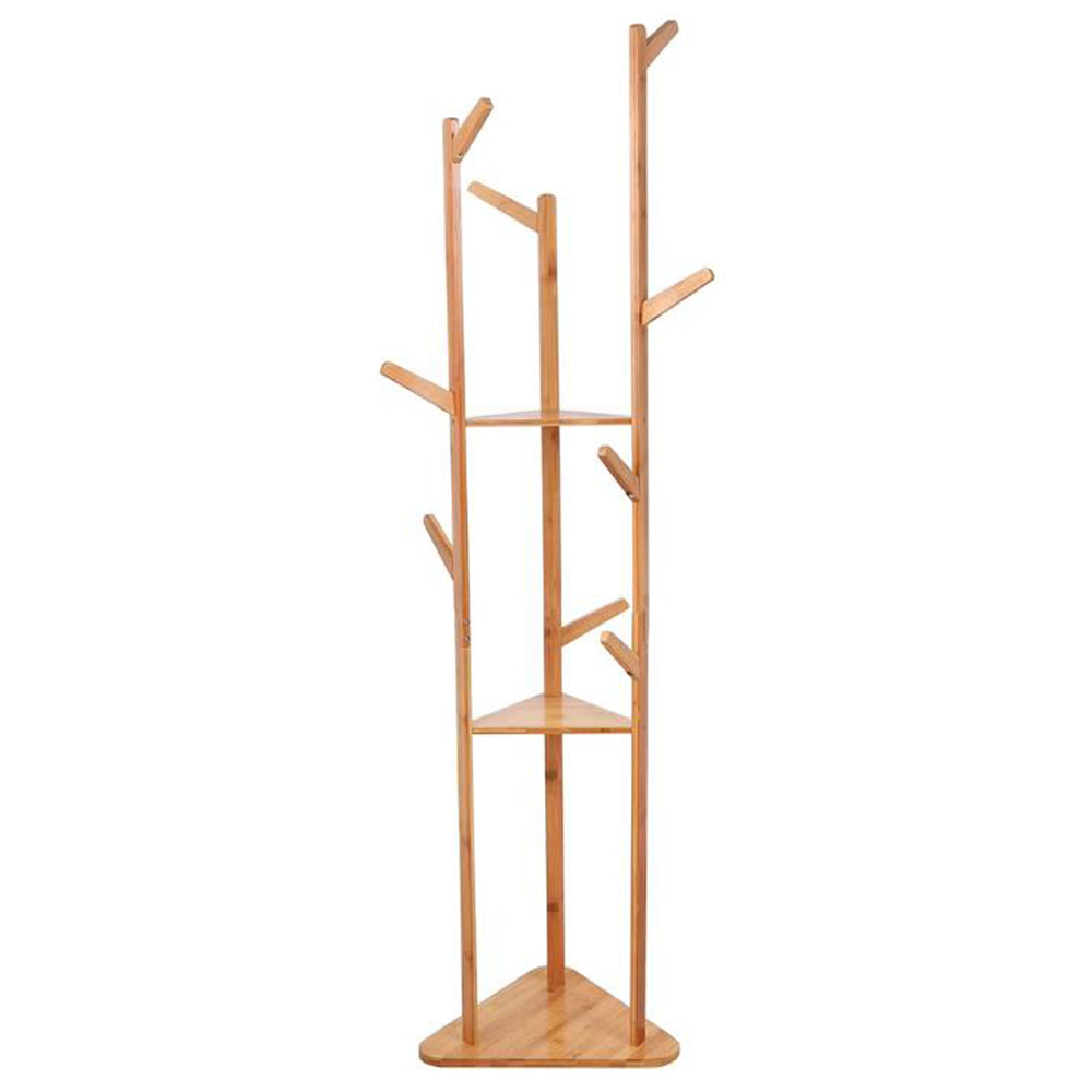 3-Layer Bamboo Coat Rack Tree Cloth Hanger with 9 Hooks - The Grand Bazaar of Australia