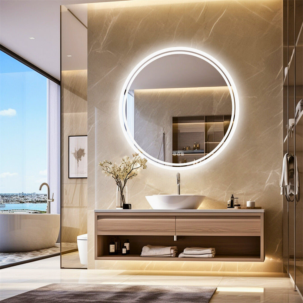 Dimmable and Anti-fog Touch Screen LED Light Mirror - The Grand Bazaar of Australia
