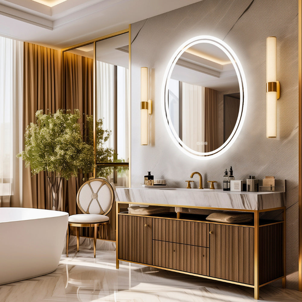 Dimmable and Anti-fog Touch Screen LED Light Mirror - The Grand Bazaar of Australia