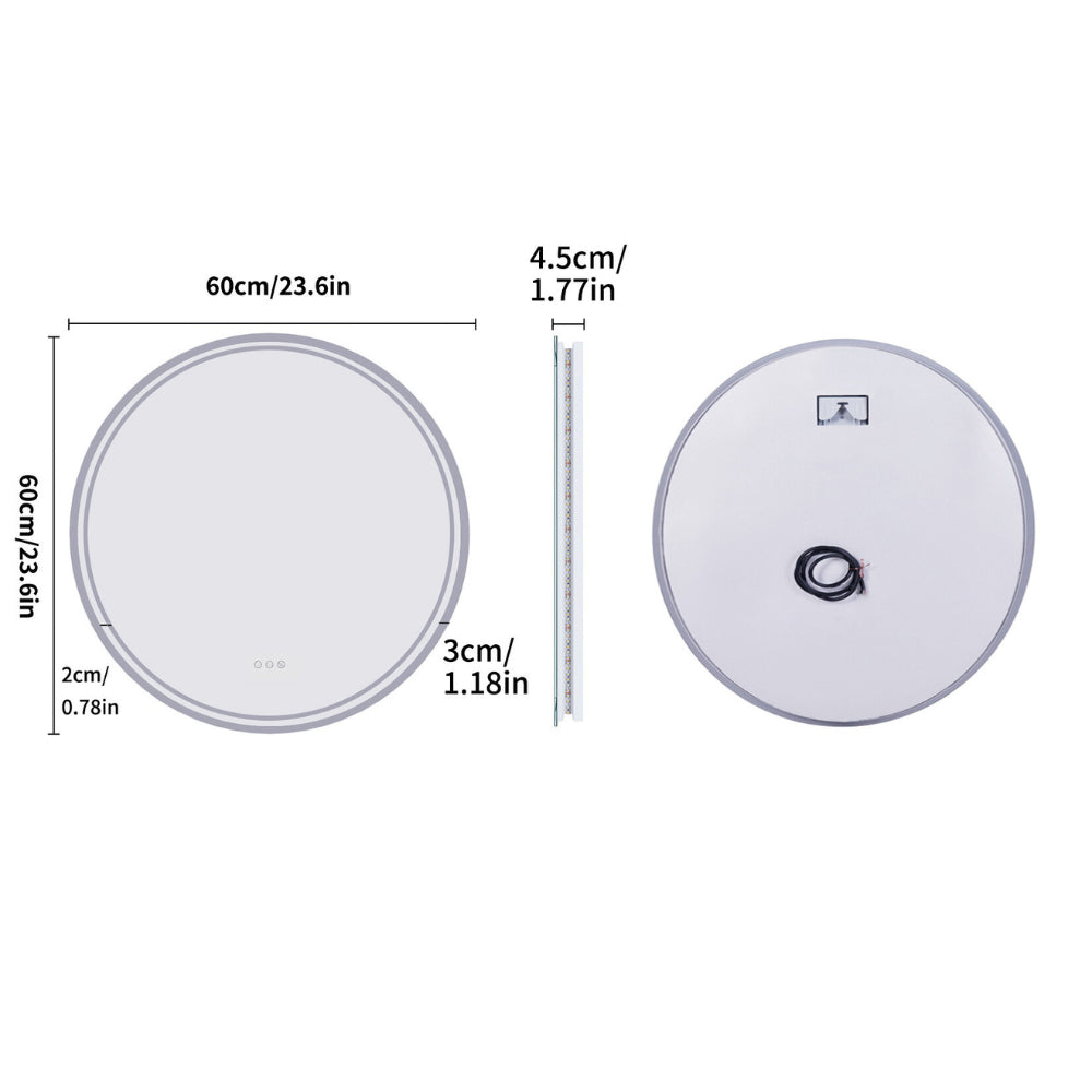 Dimmable and Anti-fog Touch Screen LED Light Mirror - The Grand Bazaar of Australia