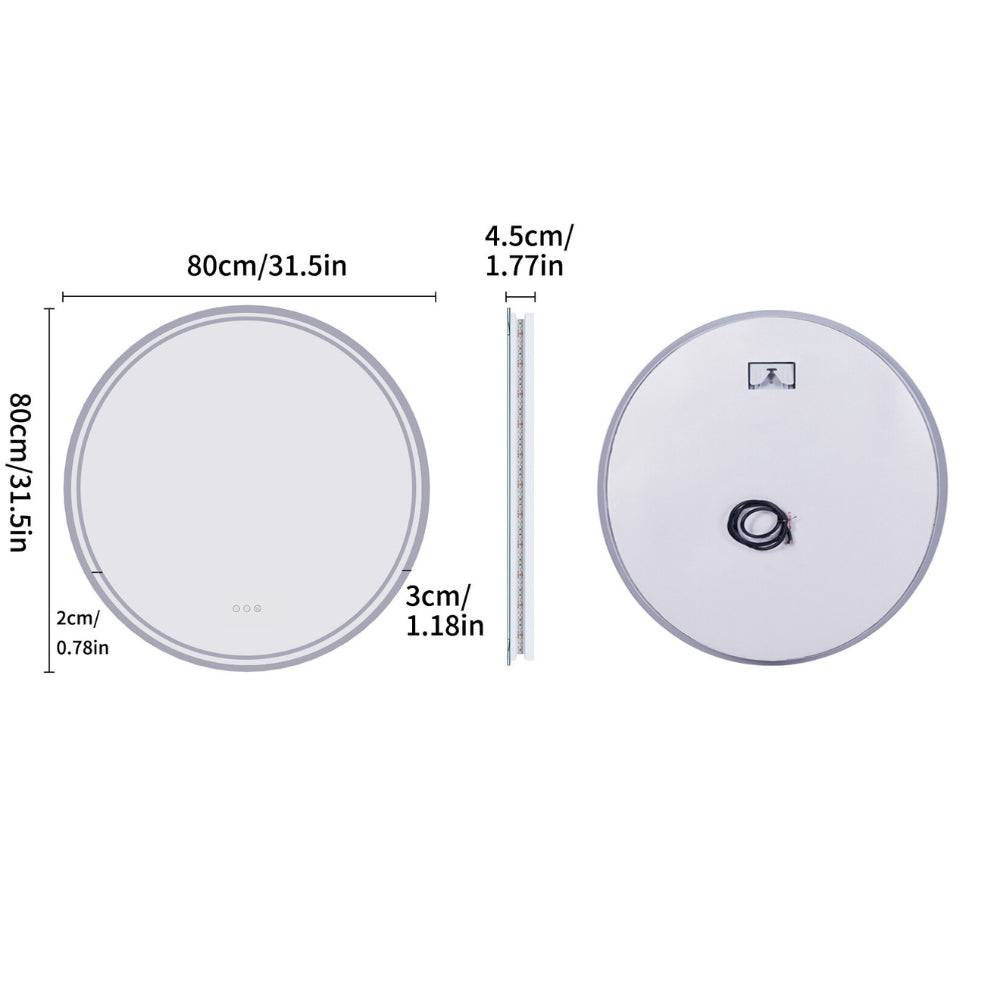 Dimmable and Anti-fog Touch Screen LED Light Mirror - The Grand Bazaar of Australia