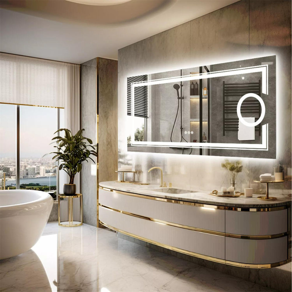 Stylish LED Wall Mounted Magnifying Mirror - The Grand Bazaar of Australia