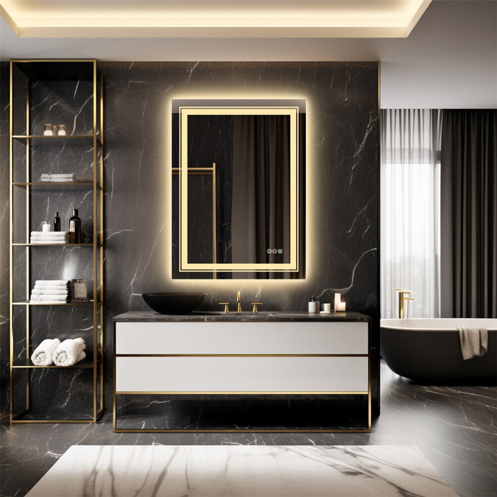 Crystal Clear Smart LED Dimmable Bathroom Mirror - Dual Lights, Defog & Waterproof - The Grand Bazaar of Australia