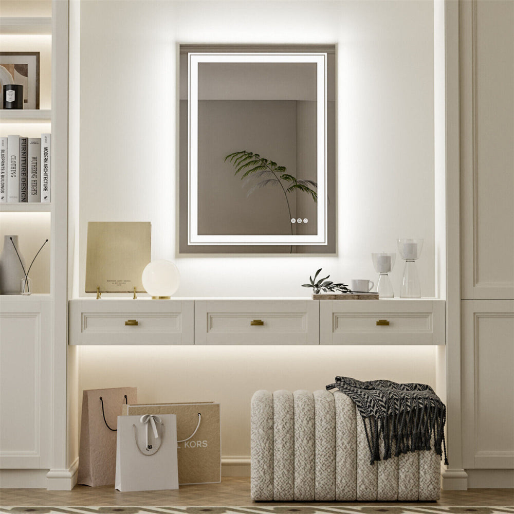 Crystal Clear Smart LED Dimmable Bathroom Mirror - Dual Lights, Defog & Waterproof - The Grand Bazaar of Australia