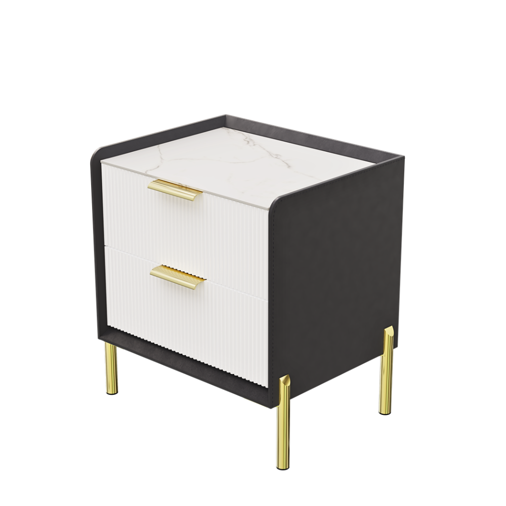 Modern White Nightstand with Storage Drawers - The Grand Bazaar of Australia