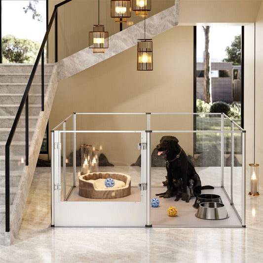 Premium Clear Acrylic Pet Whelping Pen with Waterproof Floor Pad - The Grand Bazaar of Australia