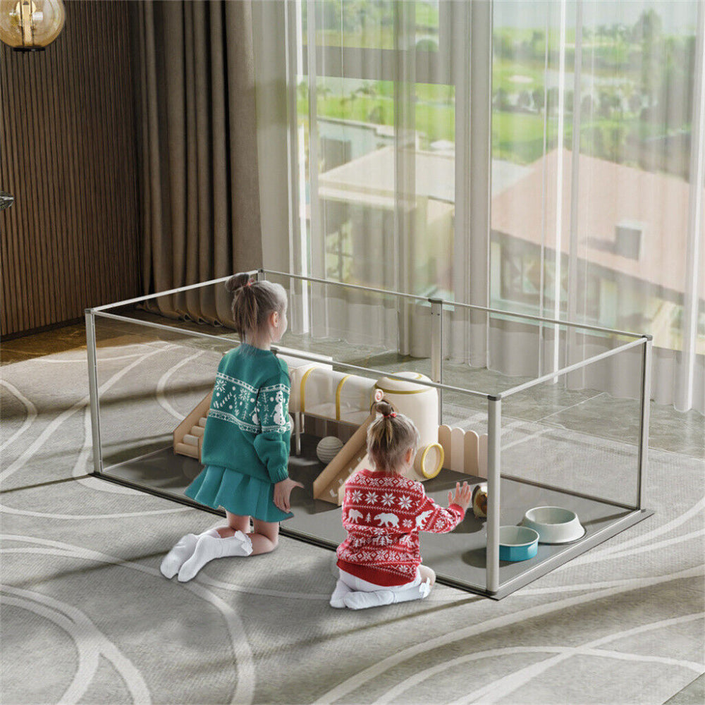 Premium Clear Acrylic Pet Whelping Pen with Waterproof Floor Pad - The Grand Bazaar of Australia