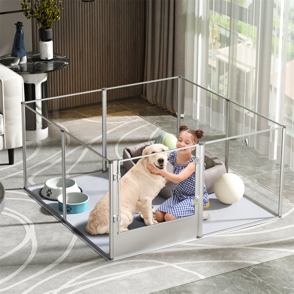 Premium Clear Acrylic Pet Whelping Pen with Waterproof Floor Pad - The Grand Bazaar of Australia