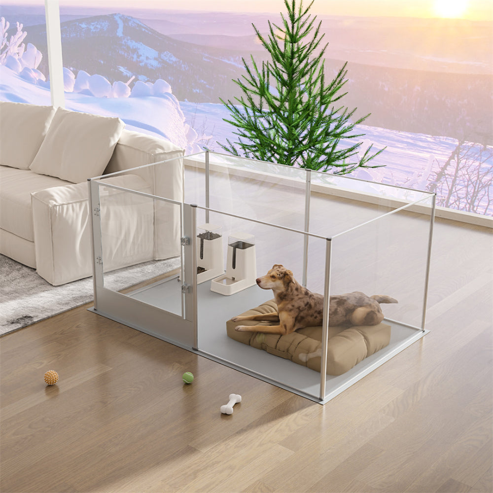 Premium Clear Acrylic Pet Whelping Pen with Waterproof Floor Pad - The Grand Bazaar of Australia