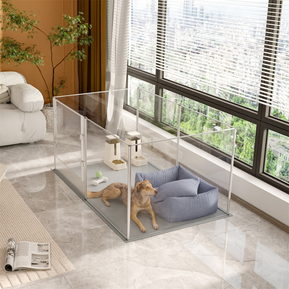 Premium Clear Acrylic Pet Whelping Pen with Waterproof Floor Pad - The Grand Bazaar of Australia