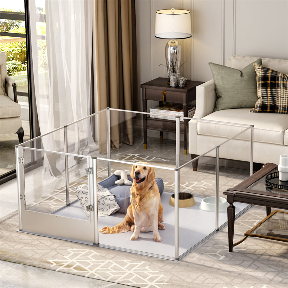 Premium Clear Acrylic Pet Whelping Pen with Waterproof Floor Pad - The Grand Bazaar of Australia