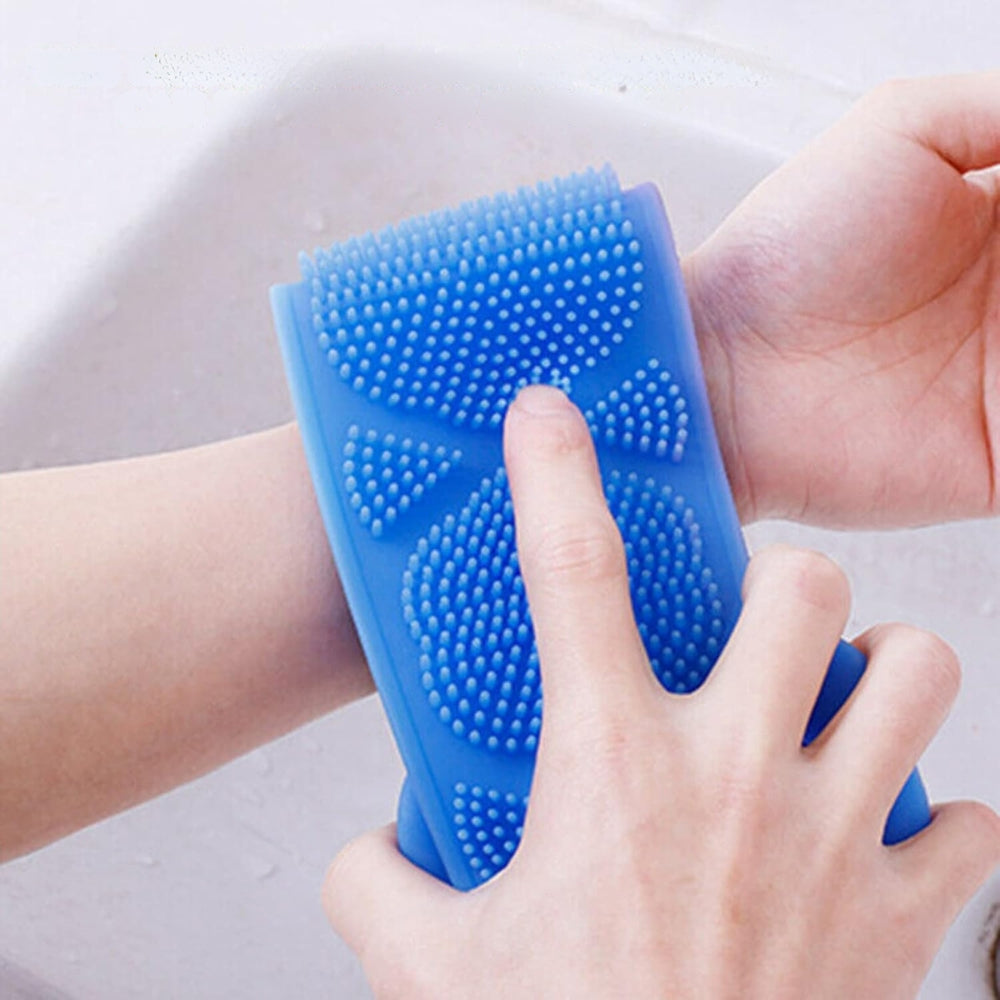 Bath Towel Silicone Exfoliating Back Strap Scrub Shower Body Scrubber - The Grand Bazaar of Australia