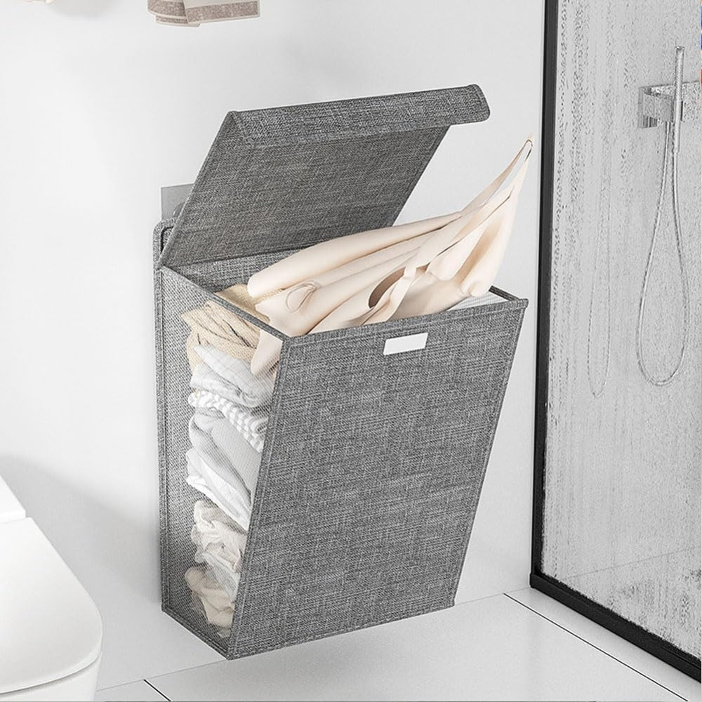 1pc Foldable Adhesive Laundry Basket Hamper Clothes Organizer - The Grand Bazaar of Australia