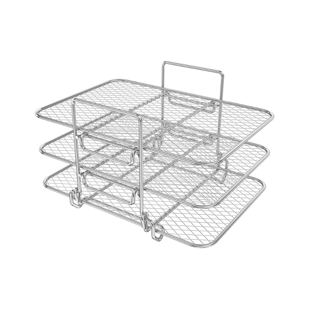 3 Layers Air Fryer Rack Stackable Grilling Rack Stainless Steel - The Grand Bazaar of Australia