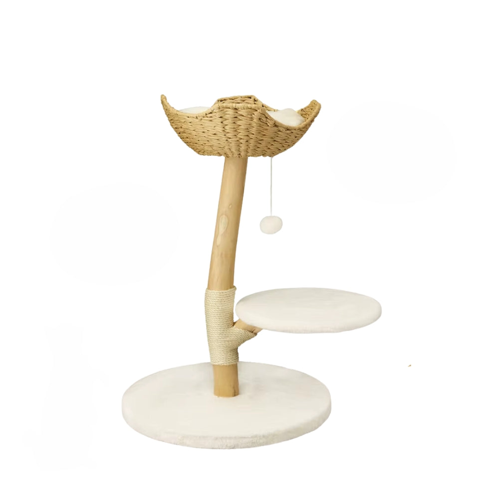 Modern Cat Tree Solid Wood Kitten Scratching Tree Activity Tower - The Grand Bazaar of Australia