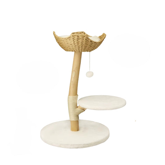 Modern Cat Tree Solid Wood Kitten Scratching Tree Activity Tower - The Grand Bazaar of Australia