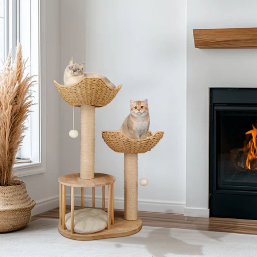 3 Tier Cat Climbing Tree Indoor Kittens Activity Center Tower with Scratching Post - The Grand Bazaar of Australia