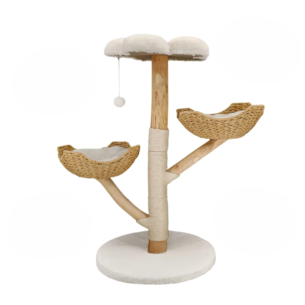 Modern Cat Furniture Climbing Tree Solid Wood Activity Center with Scratching Post - The Grand Bazaar of Australia