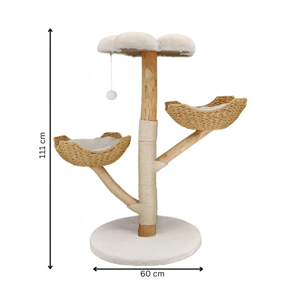Modern Cat Furniture Climbing Tree Solid Wood Activity Center with Scratching Post - The Grand Bazaar of Australia