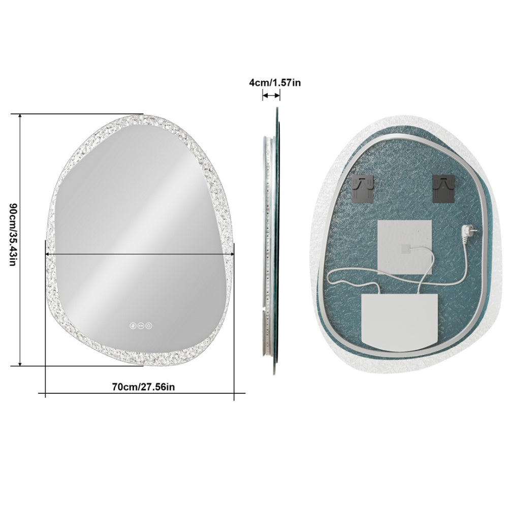 Unique Frameless Mirror LED Light Bathroom Mirror Wall Mounted Backlit Vanity Mirror Designed with Touch Sensors Dimmable Defog - The Grand Bazaar of Australia