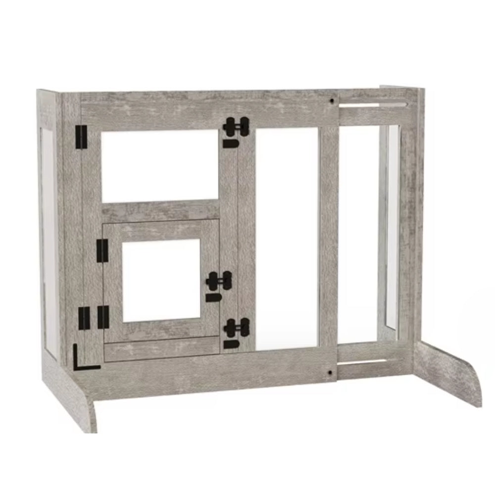 Pet Door Gate Tall Retractable Walk Through Tempered Glass Dog Safety Gate - The Grand Bazaar of Australia