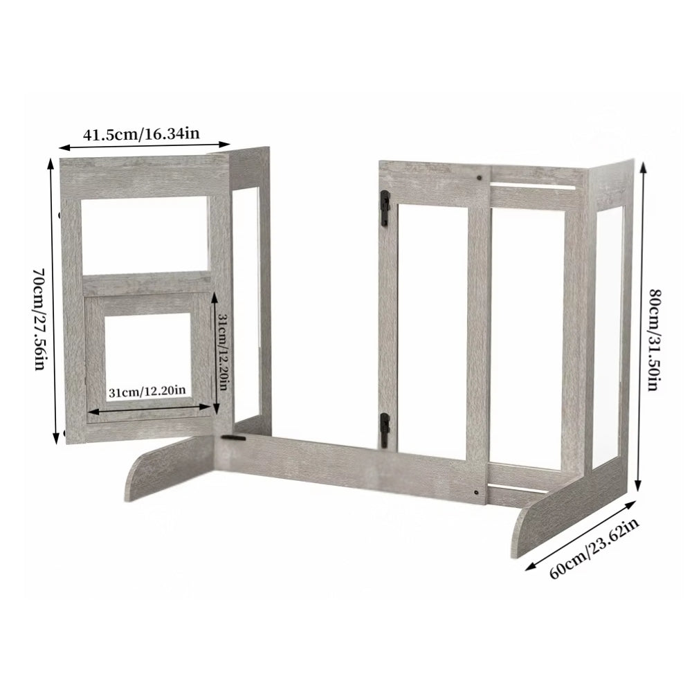 Pet Door Gate Tall Retractable Walk Through Tempered Glass Dog Safety Gate - The Grand Bazaar of Australia