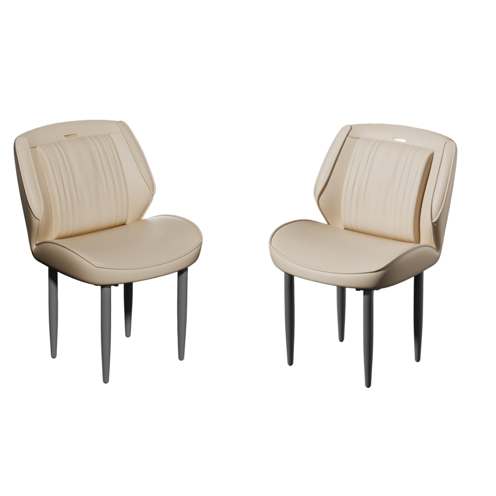 Modern Armless Leisure Chairs Microfiber Silicone Leather Dining Table Chairs - The Grand Bazaar of Australia