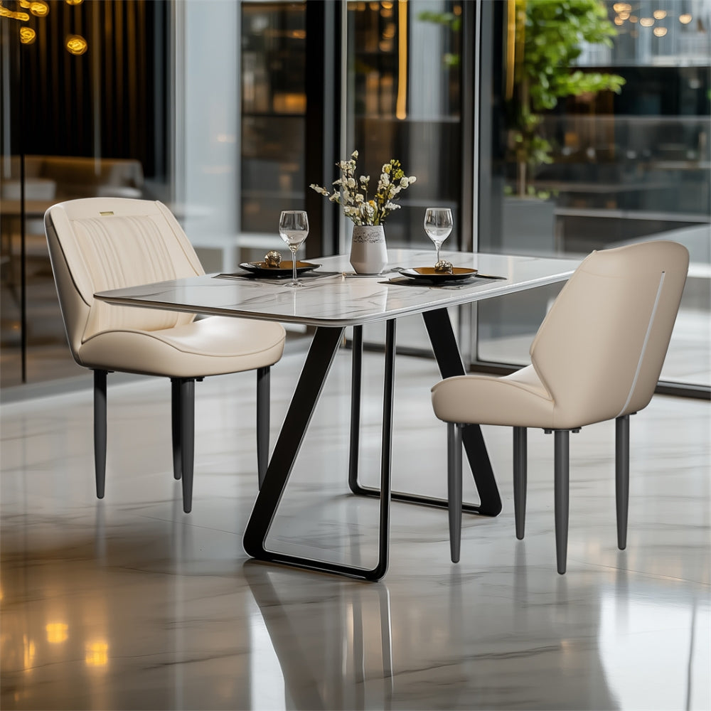 Modern Armless Leisure Chairs Microfiber Silicone Leather Dining Table Chairs - The Grand Bazaar of Australia