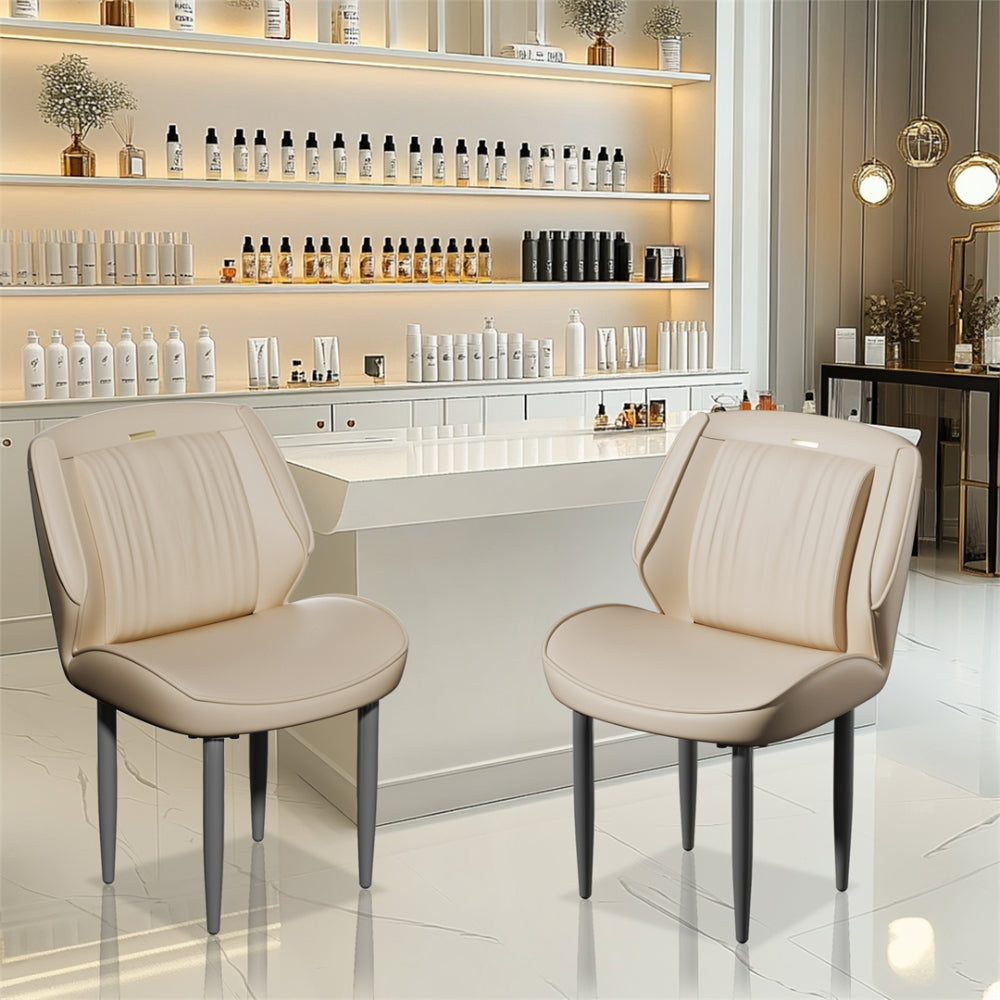 Modern Armless Leisure Chairs Microfiber Silicone Leather Dining Table Chairs - The Grand Bazaar of Australia