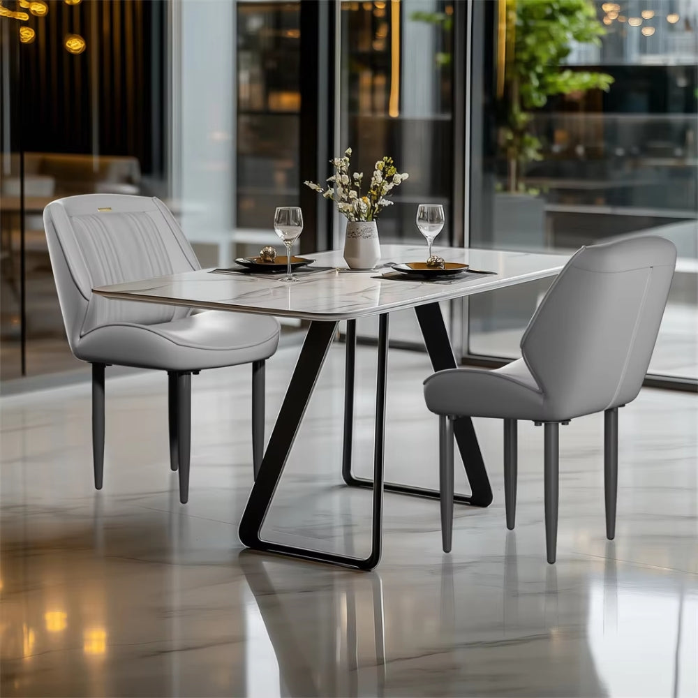 Modern Armless Leisure Chairs Microfiber Silicone Leather Dining Table Chairs - The Grand Bazaar of Australia