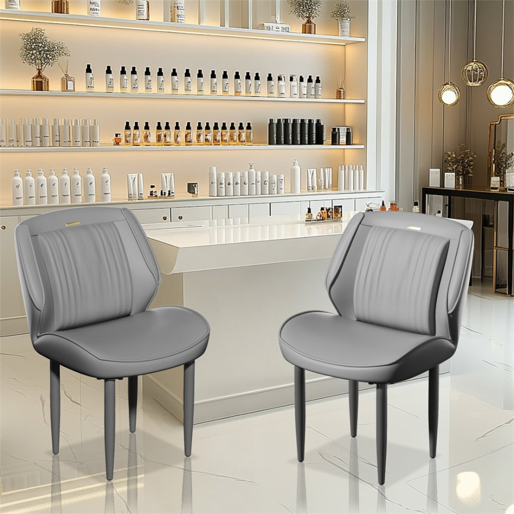 Modern Armless Leisure Chairs Microfiber Silicone Leather Dining Table Chairs - The Grand Bazaar of Australia