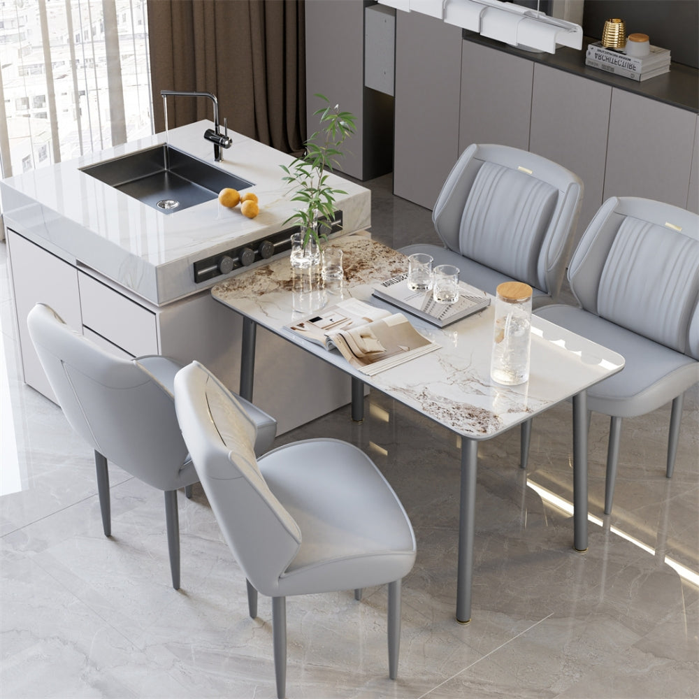 Modern Armless Leisure Chairs Microfiber Silicone Leather Dining Table Chairs - The Grand Bazaar of Australia