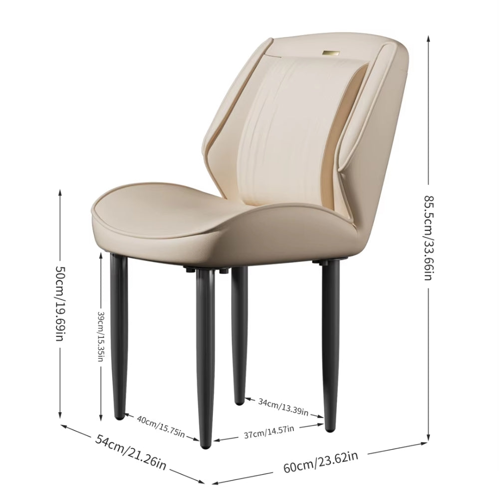 Modern Armless Leisure Chairs Microfiber Silicone Leather Dining Table Chairs - The Grand Bazaar of Australia