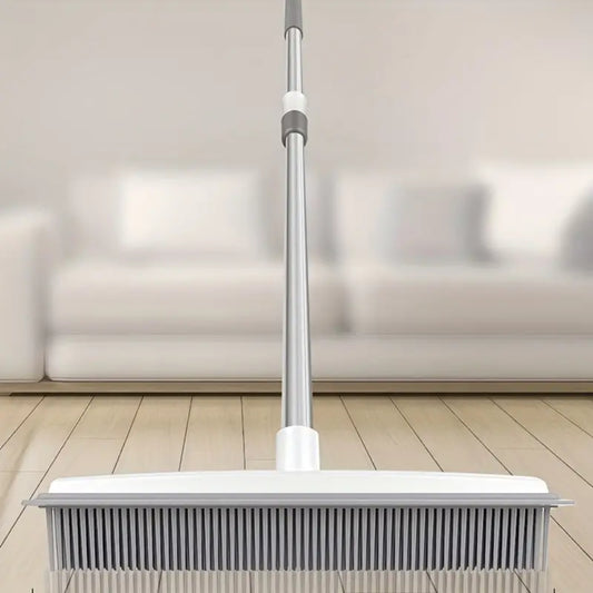 Rubber Broom Carpet Rake with Squeegee Long Handle for Pet Hair Fur Remover Broom - The Grand Bazaar of Australia
