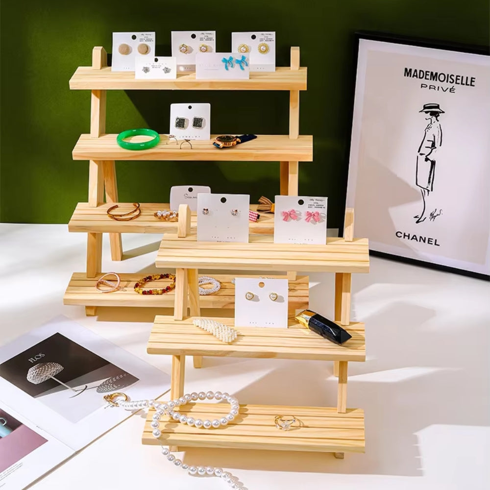 4 Tier Wooden Earring Holder Display Stand for Jewelry - The Grand Bazaar of Australia