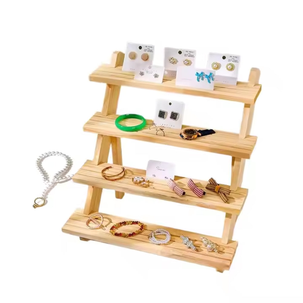 4 Tier Wooden Earring Holder Display Stand for Jewelry - The Grand Bazaar of Australia