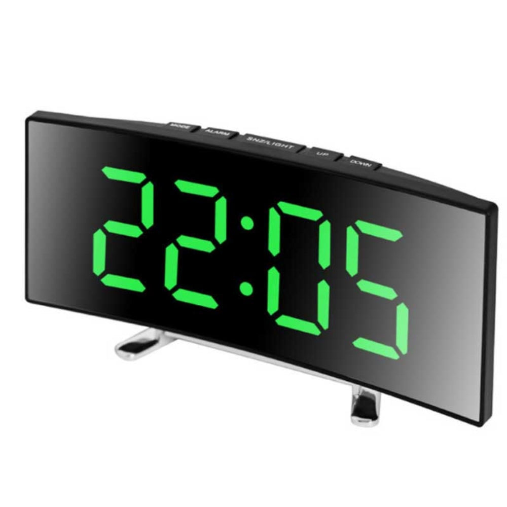 Modern Curved LED Mirror Alarm Clock - The Grand Bazaar of Australia