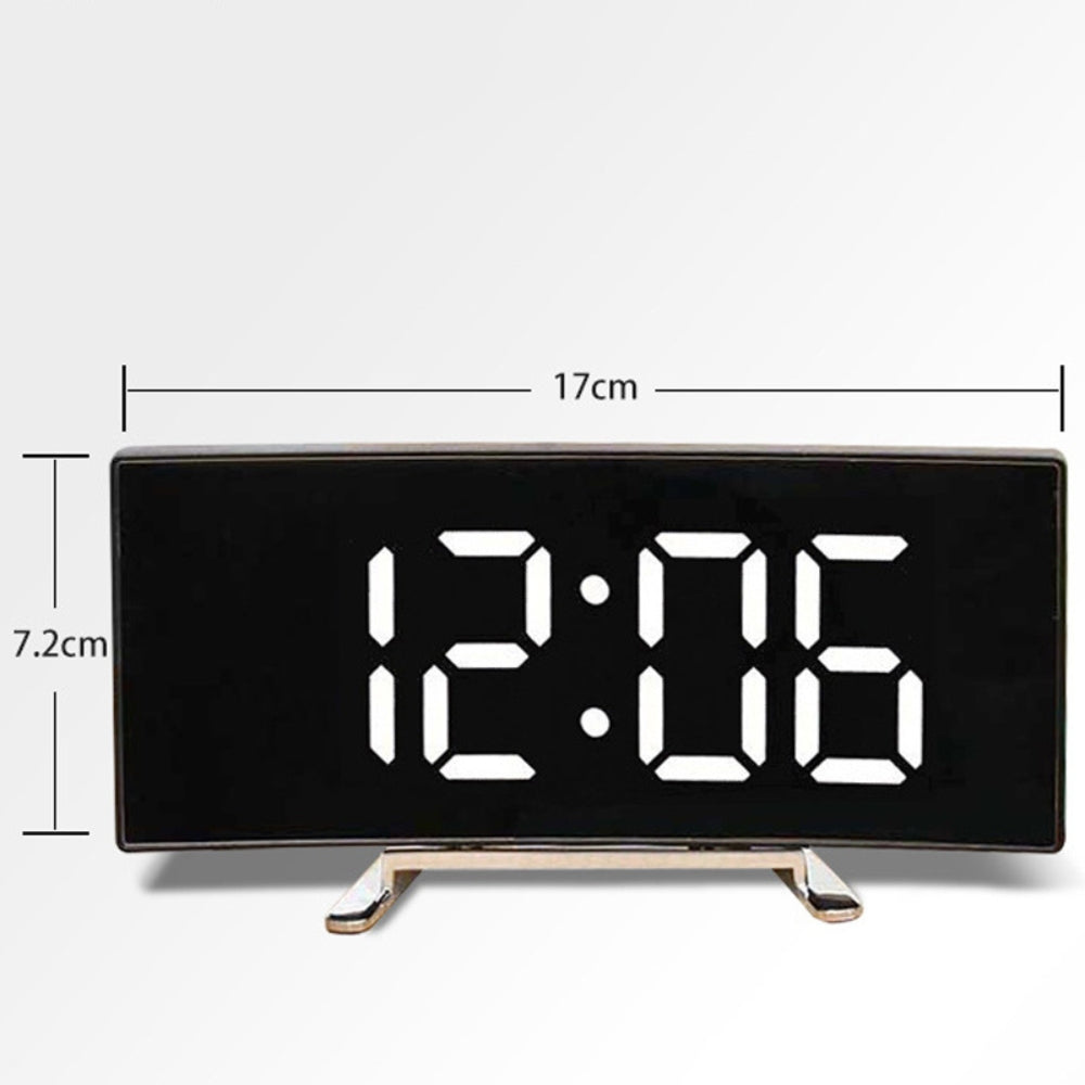 Modern Curved LED Mirror Alarm Clock - The Grand Bazaar of Australia