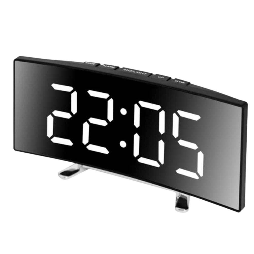 Modern Curved LED Mirror Alarm Clock - The Grand Bazaar of Australia