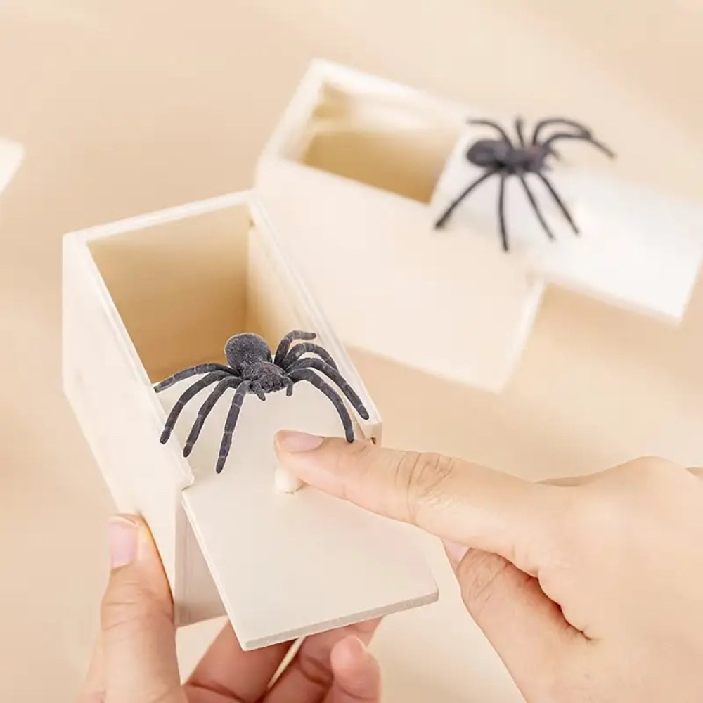 Wooden Prank Spider Scare Box - The Grand Bazaar of Australia