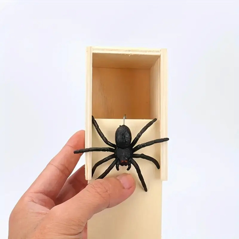 Wooden Prank Spider Scare Box - The Grand Bazaar of Australia