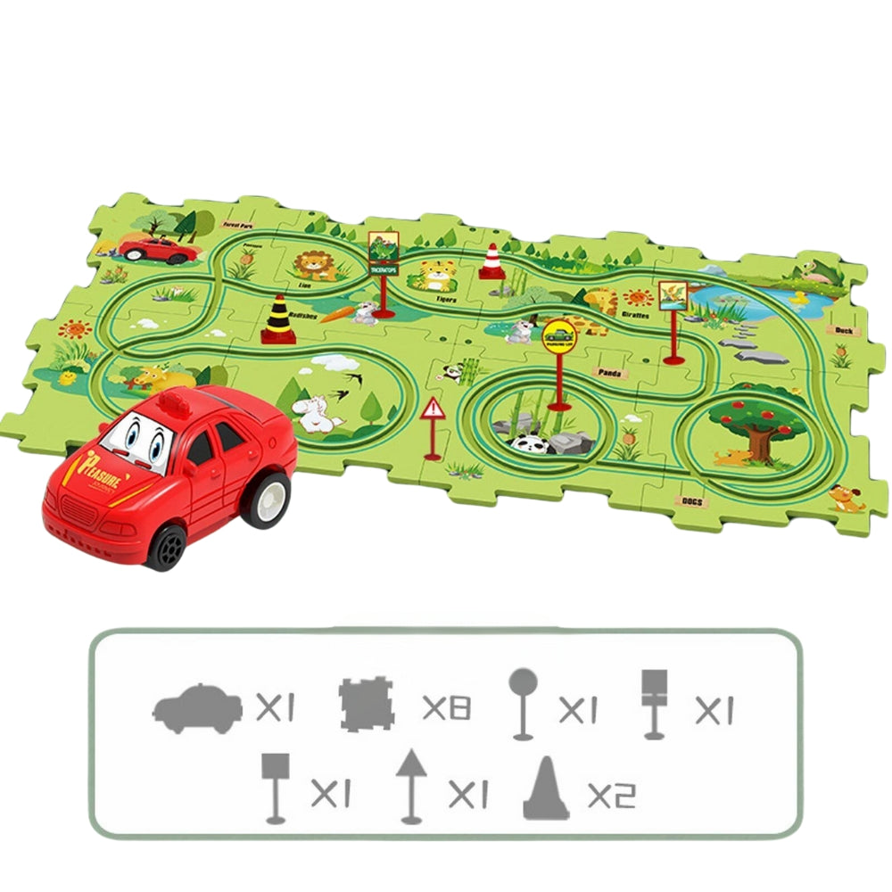 DIY Car Track Puzzle Play Set Preschool Educational Montessori Toy