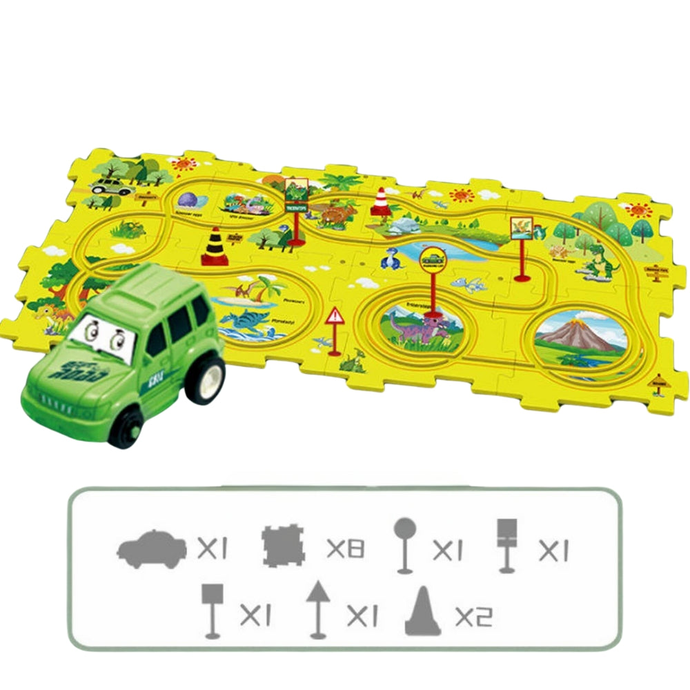 DIY Car Track Puzzle Play Set Preschool Educational Montessori Toy