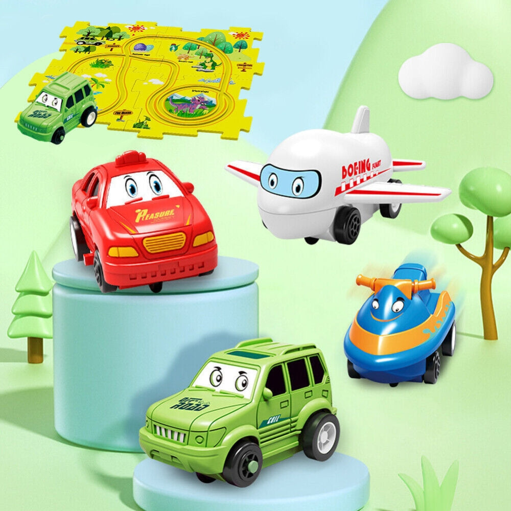 DIY Car Track Puzzle Play Set Preschool Educational Montessori Toy