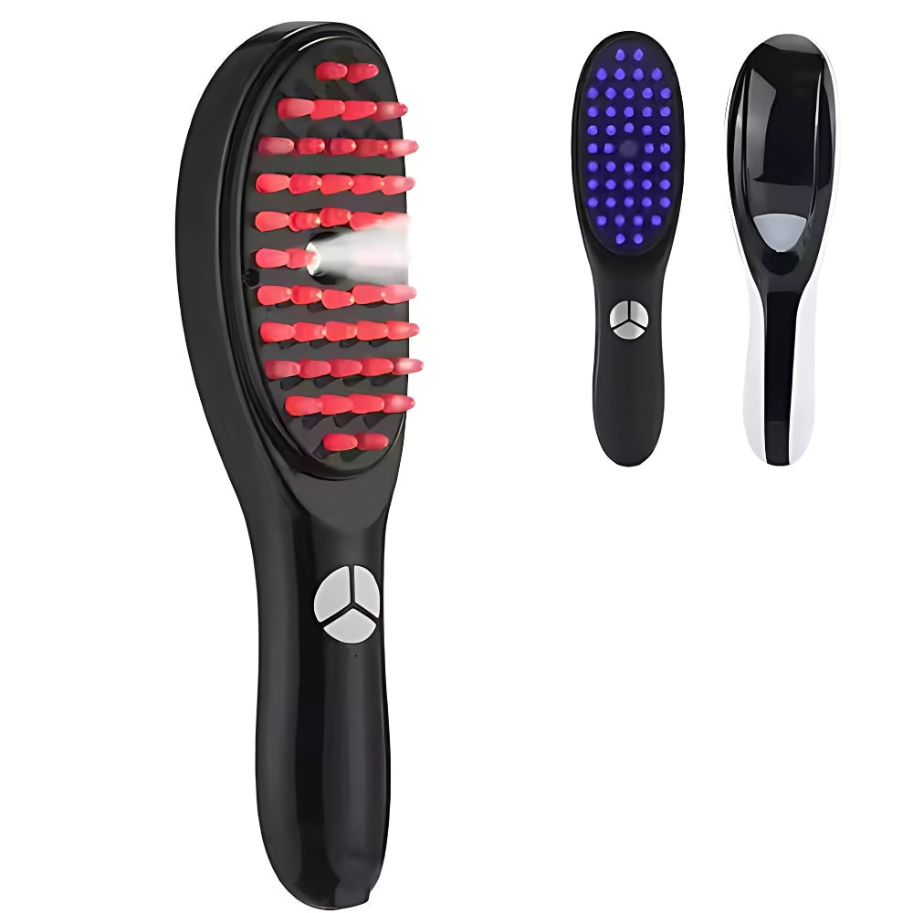 Electric Scalp Massager Comb with LED and Hair Growth Spray Function