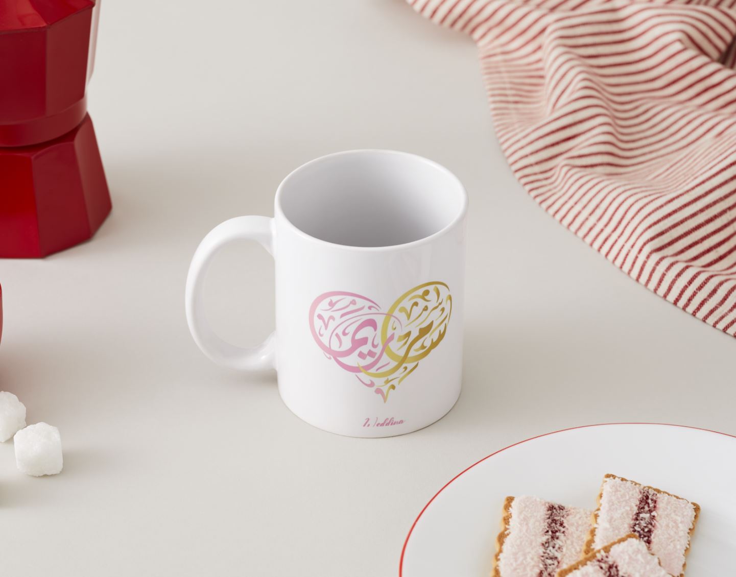 Custom Arabic Name – Heart-Shaped Calligraphy